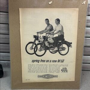 Harley-Davidson M-50 Black and White Print 1965 print ad